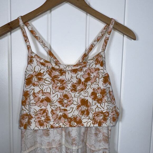 Pact Women's Fit & Flare Midi Dress Large Cream Orange Floral Organic Cotton NWT - Picture 14 of 15